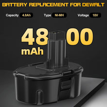 PDstation Upgraded 2Pack 4800mAh DC9096 Battery Replacement for Dewalt 18v Batte
