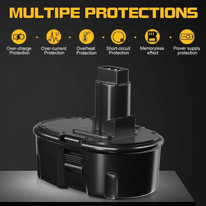 PDstation Upgraded 2Pack 4800mAh DC9096 Battery Replacement for Dewalt 18v Batte