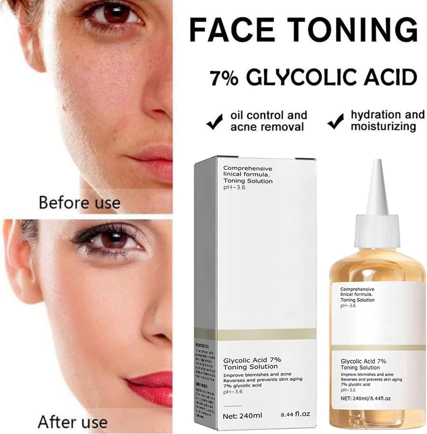 Glycolic Acid Toning Solution Glycolic Acid 7% Toner Glycolic Sour 7% Toning ...