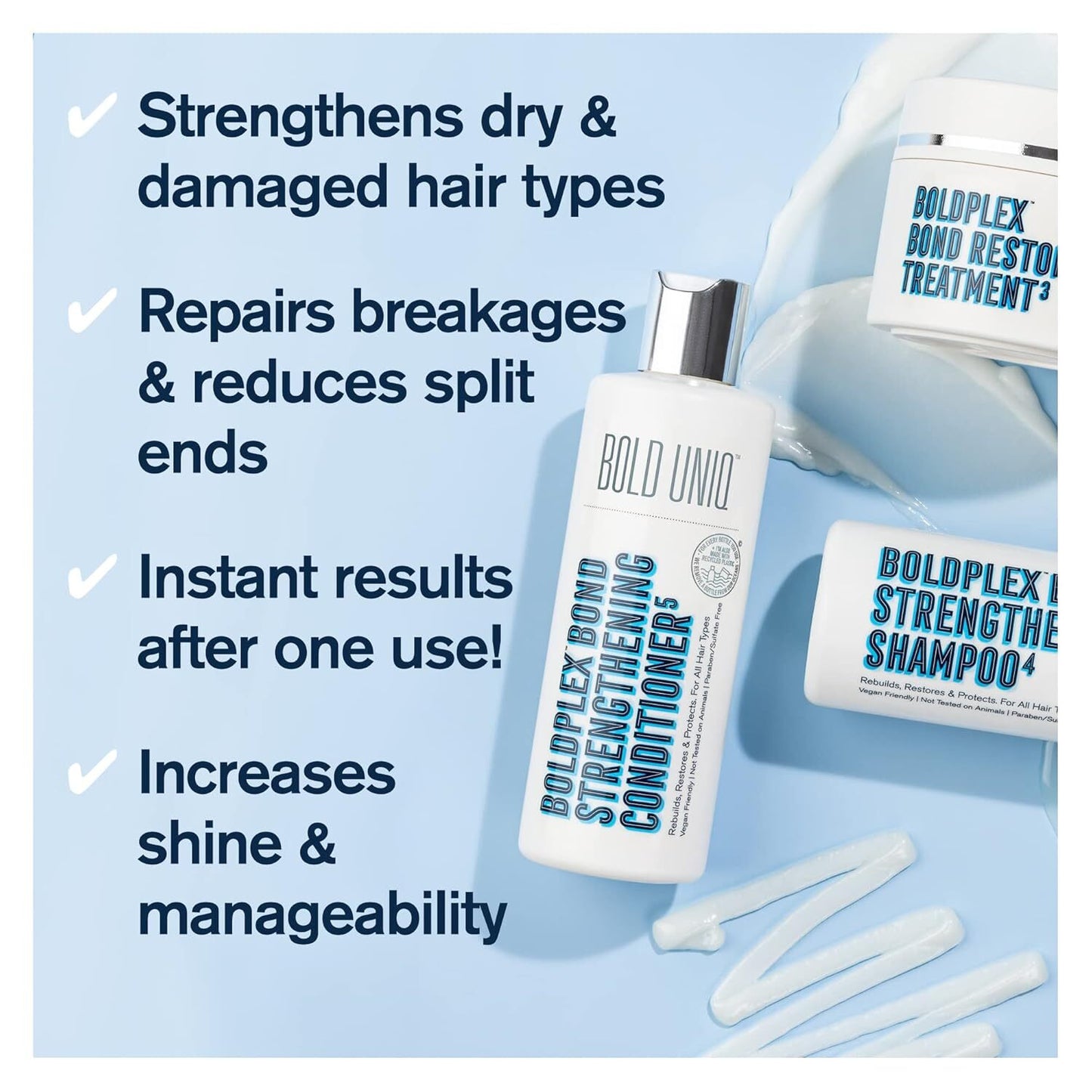 Boldplex 3, 4 & 5 Bond Restore Treatment, Shampoo & Conditioner Trio Gift Set -