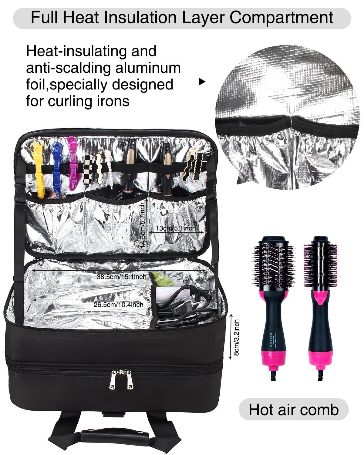 Hairdresser Bag, Large Makeup Case for Hair Stylist Professional Makeup Bag Hair