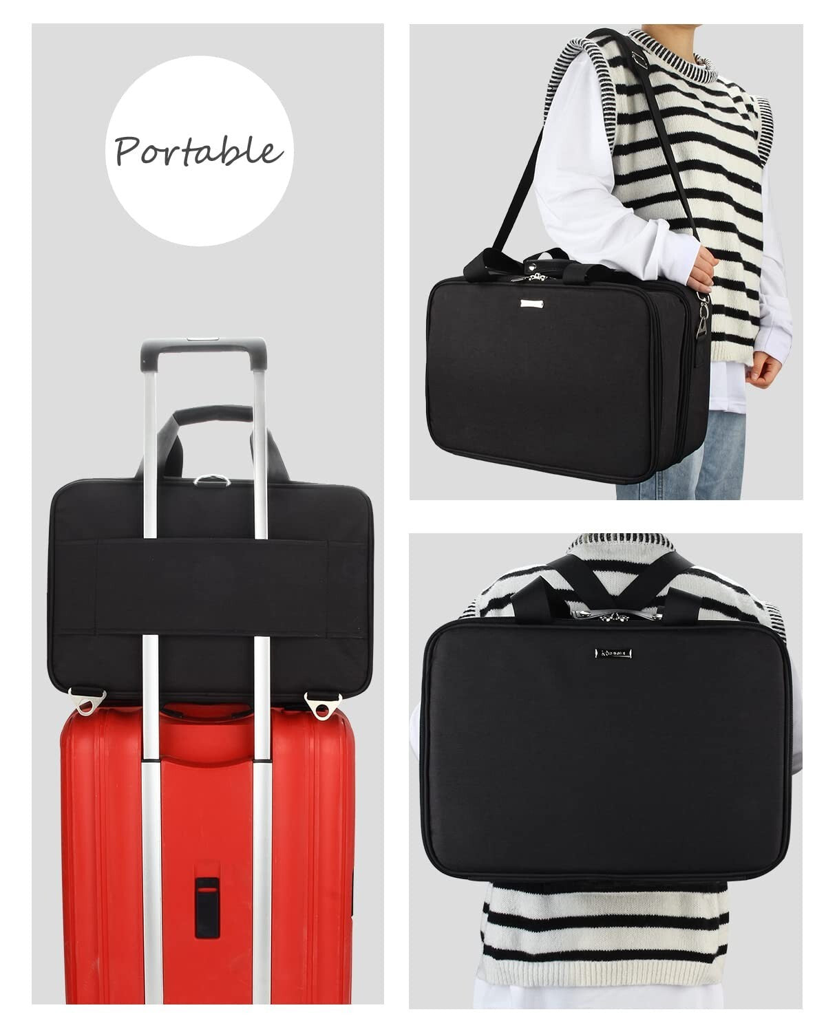 Hairdresser Bag, Large Makeup Case for Hair Stylist Professional Makeup Bag Hair