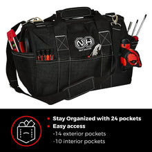 Nut Hugger Heavy-Duty Tool Bag, 12" Multi Tool Tote C...