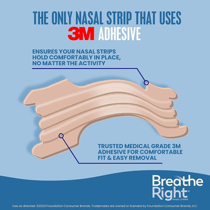 Breathe Right Nasal Strips, Extra Strength, Tan Nasal Strips, Help Stop Snoring,