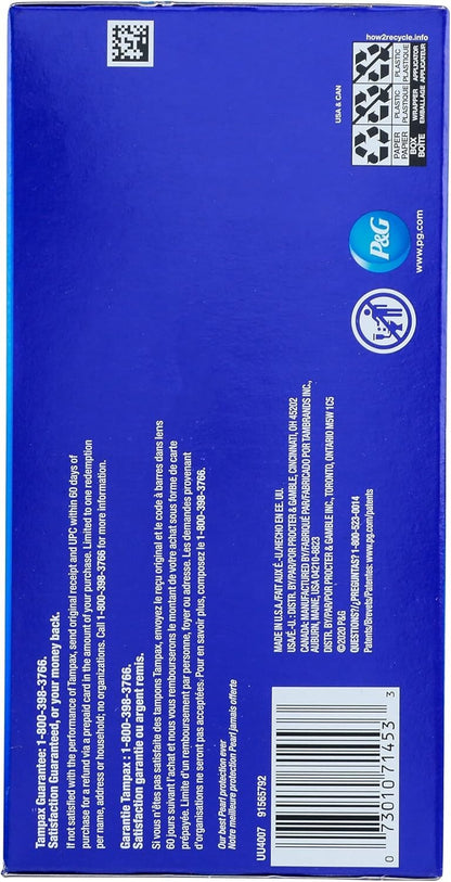 Tampax Pearl Tampons Ultra Absorbency with Leakguard Braid, Unscented, 32Count