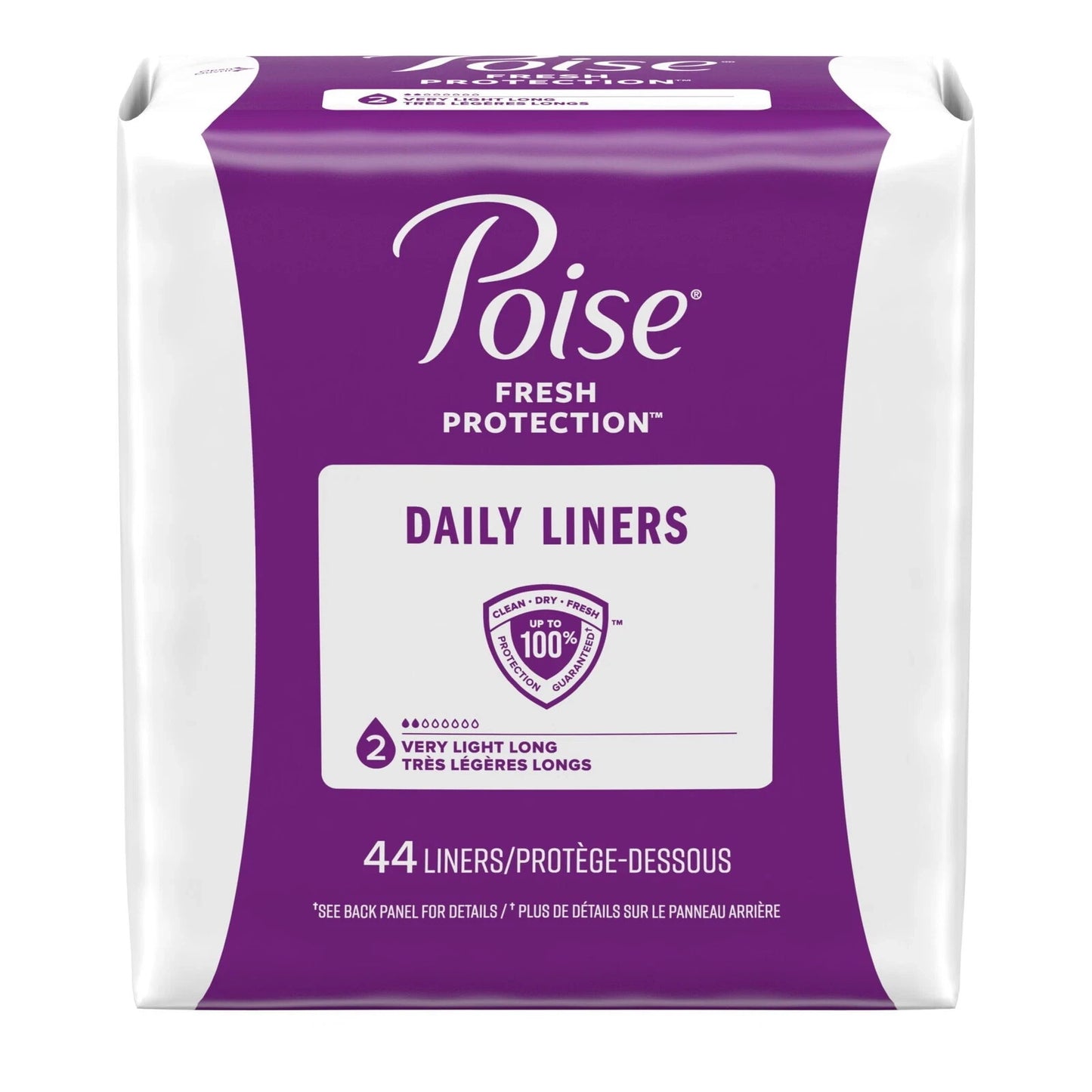 Poise Daily Incontinence Panty Liners, 2 Drop Very Light Absorbency,176 Count