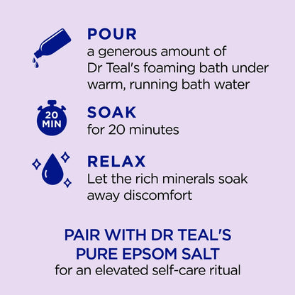 Dr Teal's Foaming Bath with Pure Epsom Salt, Soothe & Sleep w Lavender, 34 fl oz