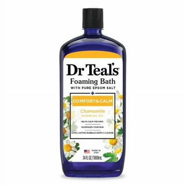 Dr Teal's Comfort & Calm Foaming Bubble Bath with Pure Epsom Salt and Chamomile,