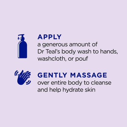 Dr Teal's Body Wash with Pure Epsom Salt, Soothe & Sleep with Lavender, 24 fl oz