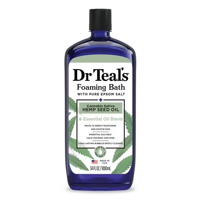 Dr Teal's Foaming Bath, Can* nabis Sativa Hemp Seed Oil with Essential Oil Blend