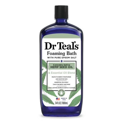 Dr Teal's Foaming Bath, Can* nabis Sativa Hemp Seed Oil with Essential Oil Blend