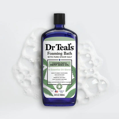 Dr Teal's Foaming Bath, Can* nabis Sativa Hemp Seed Oil with Essential Oil Blend