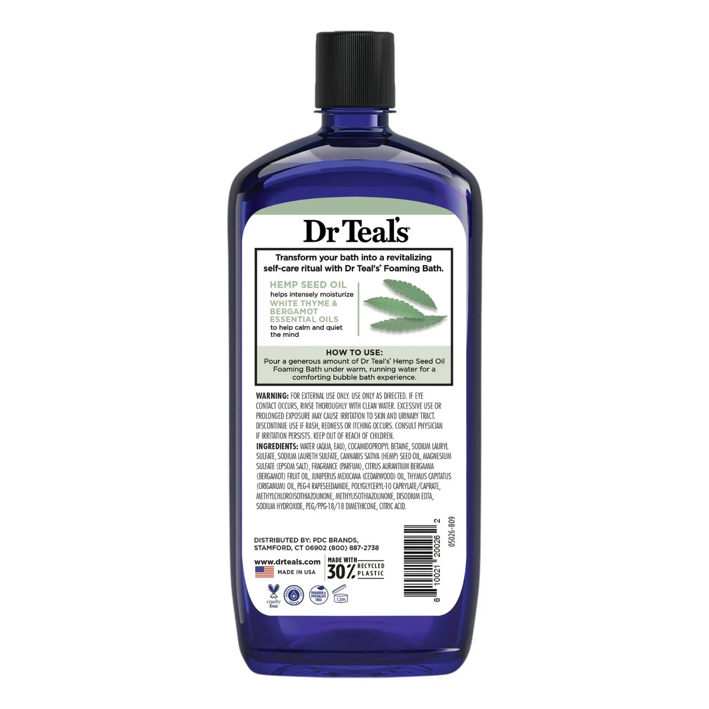Dr Teal's Foaming Bath, Can* nabis Sativa Hemp Seed Oil with Essential Oil Blend
