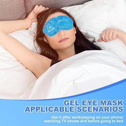 2Pack Cold Cooling Eye Mask, Reusable Hot Colder Therapy Gel Bead 2pcs Blue