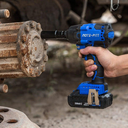 20V 370 Ft-lbs Brushless Impact Wrench Kit, 1/2 Inch Cordless Electric Impact Gun, High Torque 3,400 IPM Impact Driver with 6 Pcs Drive Impact Sockets, including battery, Fast Charger, and Tools Bag