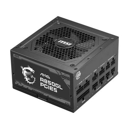 MSI - MAG A850GL PCIE 5.0, 80 GOLD Fully Modular Gaming PSU, 12VHPWR Cable, ATX 3.0 Compatible, 850W Power Supply