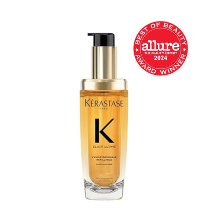 Kerastase Elixir Ultime L'Huile Original Hair Oil For All Hair Types - Hydrates, Strengthens and Adds Shine With Heat Protection and Frizz Control, With Wild Camellia