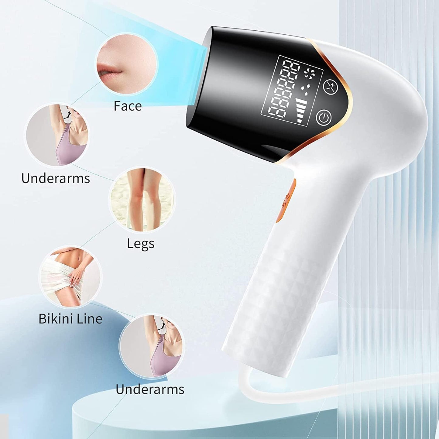 IPL Hair Removal,Permanent Hair Removal for Women & Men,Upgraded to 999,999 Flashes Painless Hair Remover, Home Use Hair Remover on Bikini line, Legs, Arms, Armpits-More Safe and Comfortable