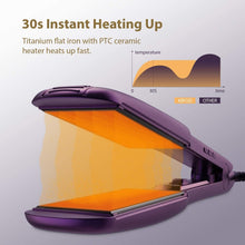 Professional Titanium 1.75Inch Flat Iron Hair Straightener & 2-in-1 Hair Styler with Digital LCD Display, Dual Voltage Instant Heating for Professional Straightening and Curling. (Purple)