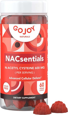 GOJOY 7-in-1 Sugar-Free NAC Gummies – NACsentials 600mg N-Acetyl Cysteine with Vitamin C, ALA, Quercetin & Astaxanthin – Antioxidant & Liver Detox Support – Vegan & Keto-Friendly – 60 Gummies