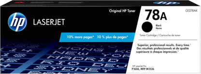 HP 78A Black Toner Cartridges (2-pack) | Works with HP LaserJet Pro P1566, P1606 Series, HP LaserJet Pro MFP M1536 Series | CE278D
