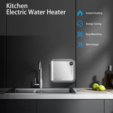 Tankless Water Heater Electric 3.5KW 110~120V, Designed to Provide Hot Water on Demand Without the Need for a Storage Tank, Use a Self - Adjusting Rotatable Digital Display Silver ETL