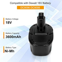 18V For Dewalt 5.5Ah 99Wh DESC15 D9096 DC9096L DC9098 DC9099 Battery Replacement