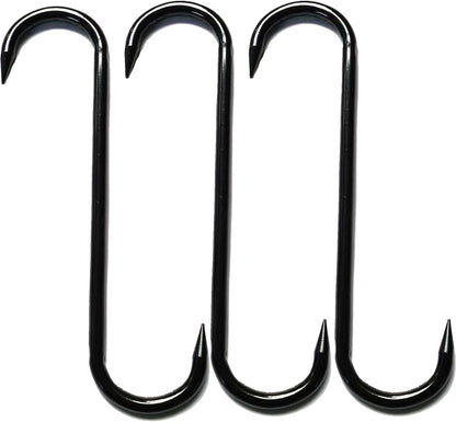 10 Inch Heavy Duty S-Shape Metal Hooks,Rebar Hooks,1/2 Inch Diameter Meat Boning Hook， 2000 lb Holding Capacity，Used for Hoisting，Propane Tank Suspend, Yard and Outdoor Sports (8 pake)