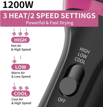 Dual Voltage Hair Dryer Brush for European Travel, 120V - 240V One Step Hair Dryer and Styler Volumizer, Professional Blow Dryer Brush with Negative Ion Anti-frizz for Drying, Straightening, Salon
