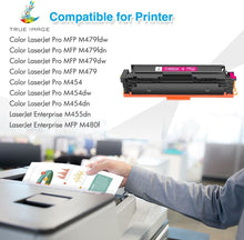 TRUE IMAGE Compatible 414A Toner Cartridge Replacement for HP 414A 414X W2020A for HP Color Laserjet Pro MFP M479fdw M479fdn M454dw M454dn M454 M479 Printer Toner (Black Cyan Yellow Magenta,4-Pack)