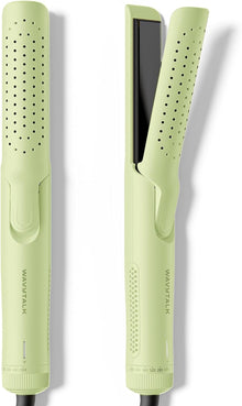 Wavytalk Airflow Styler Curling Iron, Cool Curl, 360° Cool Air Lock in Style for Lasting Curls, Reduces Damage, 2 in 1 Hair Straightener and Curler, 1 Inch, Anti-Scald for Short Long Hair, Green