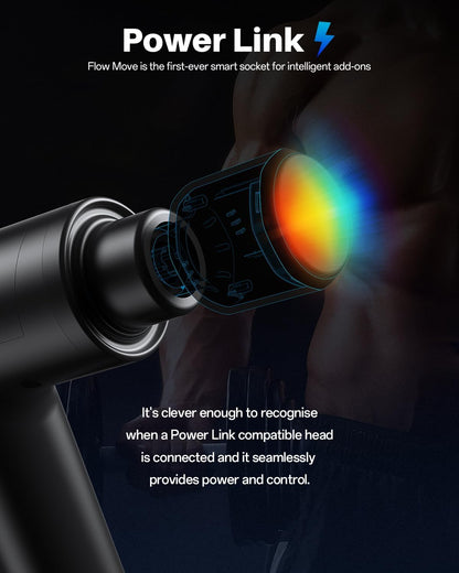 Flow Move Massage Gun Muscle Massager with 12 mm Amplitude USB-C Charging Port Massage Gun for Muscle Relaxation and Regeneration Strong Under 35dB Quiet, Blue