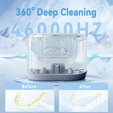 Ultrasonic Retainer Cleaner, Portable Dentures Cleaner Machine with 7.5OZ 46KHz, ATCKIT Dental Cleaner for Mouth Guard, Braces, Aligner, Jewelry, Earring, White
