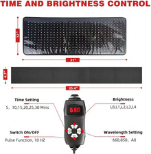 360pcs LEDs Red Light Therapy Belt Body Wearable Wrap, Red＆Infrared Light Therapy Device Large Pad for Back Shoulder Joints Muscle Pain Relief and Weight Loss (31"*12")