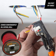 GS Power 12 Gauge Wire - 100 Foot Copper Clad Aluminum Cable Roll, Red & Black Bonded Wiring for Outdoor Speaker, Automotive Radio or Home Theater