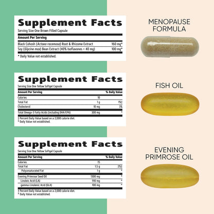 GNC Women’s Menopause Support Vitapak Program, Complete Nutrition 4 Products in 1, Hot Flash Support, Hormonal Balance, Black Cohosh, Evening Primrose Oil, 30 Daily Packs