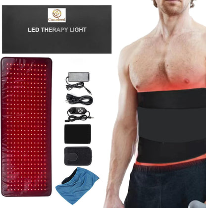 360pcs LEDs Red Light Therapy Belt Body Wearable Wrap, Red＆Infrared Light Therapy Device Large Pad for Back Shoulder Joints Muscle Pain Relief and Weight Loss (31"*12")