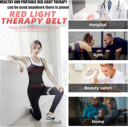 360pcs LEDs Red Light Therapy Belt Body Wearable Wrap, Red＆Infrared Light Therapy Device Large Pad for Back Shoulder Joints Muscle Pain Relief and Weight Loss (31"*12")