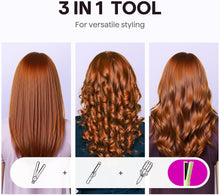 Wavytalk Airflow Styler Curling Iron, Cool Curl, 360° Cool Air Lock in Style for Lasting Curls, Reduces Damage, 2 in 1 Hair Straightener and Curler, 1 Inch, Anti-Scald for Short Long Hair, Green
