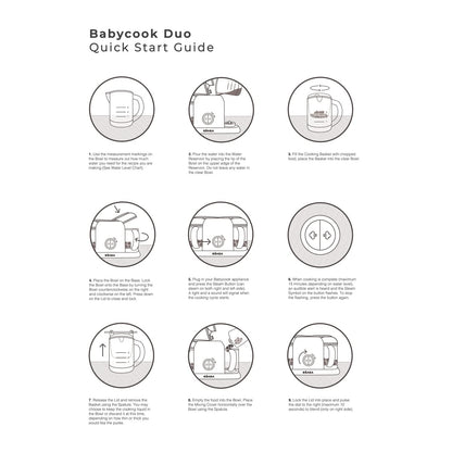 BEABA Babycook Duo 4 in 1 Baby Food Maker, Baby Food Processor, Baby Food Blender Baby Food Steamer, Make Fresh Homemade Baby Food from Home, Large 9.1 Cup Capacity, White