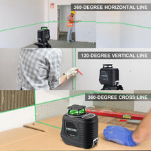 Laser Level with Tripod, Firecore 360° Self Leveling Cross Line Laser Level with Pluse Mode, Green Lazer Leveler tool for Hanging Pictures Wall Tile Construction, L-Bracket & Carry Pouch Included
