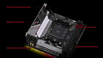ASRock B550 Phantom Gaming-ITX/AX Supports 3rd Gen AMD AM4 Ryzen™ / Future AMD Ryzen™ Processors Motherboard
