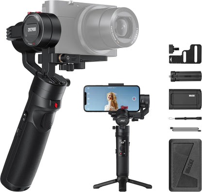ZHIYUN Crane-M2 [Official] Gimbal Stabilizer for Camera，3-in-1 Light Weight Gimbal for Smartphone, Sports Action Camera, GoPro and Mirrorless Camera, with Smartphone Clamp, Tripod