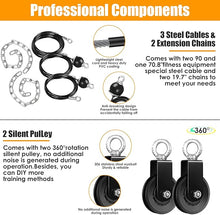 Cable Weight Pulley System for Gym, Upgraded Cable Pulley Attachments for Gym Biceps Curl, Arm Workouts, Triceps with 2 Pulley, LAT Pull Down Bar, Weight Pulley System Home Gym Add On Equipment
