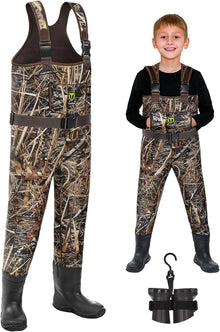 TIDEWE Chest Waders for Toddler & Children, Neoprene Waterproof Insulated Hunting & Fishing Youth Waders for Boy and Girl Size 6/7 Little Kid