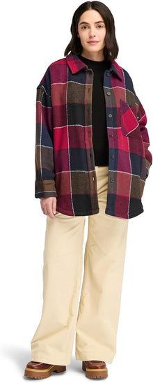 Timberland Women's Heavy Flannel Long Overshirt Size 3XL