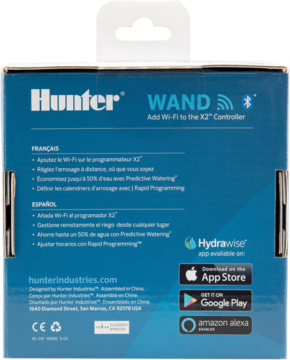 Hunter WAND Smart WiFi Module for X2 Sprinkler Controller, Hydrawise App, Remote Scheduling, 2.4GHz WiFi Only, Supports Bluetooth, Wi-Fi Direct & WPS Setup
