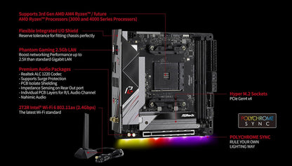 ASRock B550 Phantom Gaming-ITX/AX Supports 3rd Gen AMD AM4 Ryzen™ / Future AMD Ryzen™ Processors Motherboard