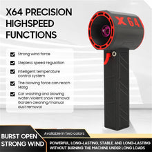 Violent Turbo Fan, 11 Blade Powerful Turbofan, Stepless Car Violent Blower, 8000mAh Brushless Motor Air Blower, Instantaneous Thrust 1.4 kg/s 800W Wind Speed 60 m/s Blower Dryer (Black Red)