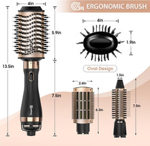 Nicebay Hair Dryer Brush Blow Dryer Brush in One, Hot Air Brush Set for Straightening/Drying/Curling, Oval Brush, Multi-Temperature Settings, Detachable Design for Women